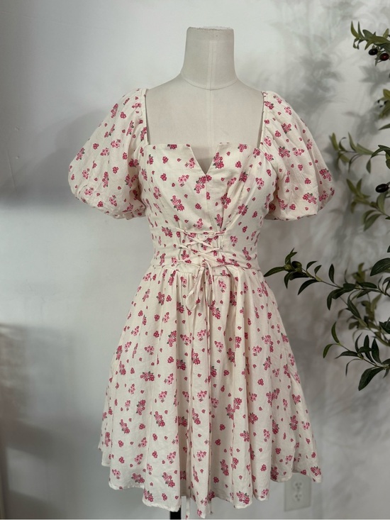 Altar'd State Dresses & Skirts - Altar’d State Floral Corset Mini Dress Size Small Cottagecore Puff Sleeve